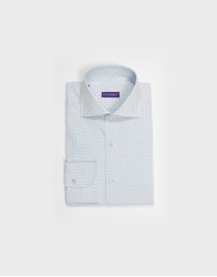 Patrick Hellmann Collection Small Grid Checked Shirt With Texture Dots Pattern thumbnail
